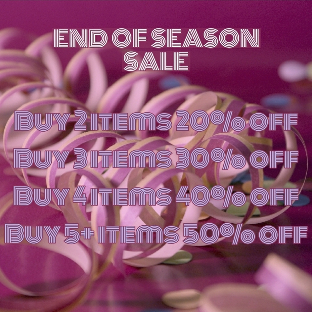 SALE..Buy 2 items 20% off
Buy 3 items 30% off
Buy